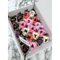 20pcs CUPID'S ARROW x LOVE Pink Design Chocolate Strawberries Gift Box (Custom Wording)